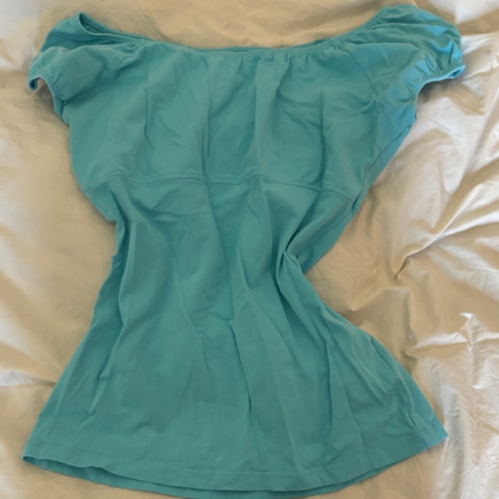 🌹5 for $50🌹 Y2K Suzy Shier Turquoise Off-Shoulder Top